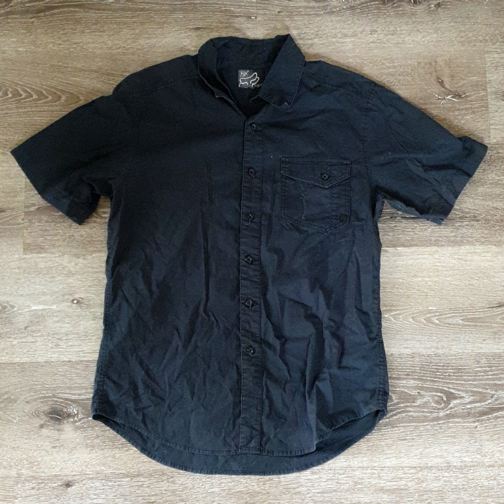Fox Black Button Up